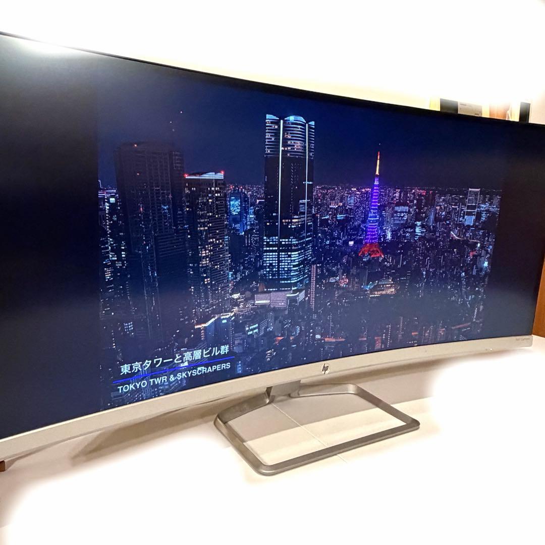 HP 34インチ モニター 2019年製　曲面ワイド　動作確認済み　美品