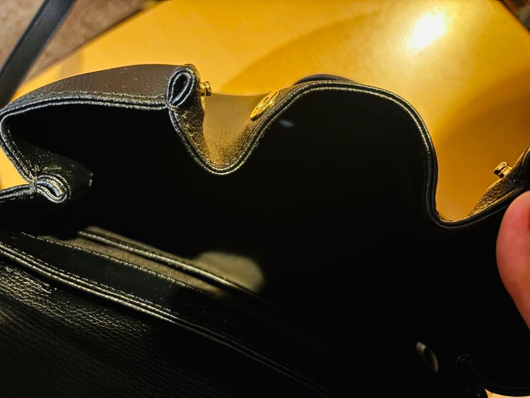 最終お値下げ！POLENE 黒 レザー ミニバッグお値下げ