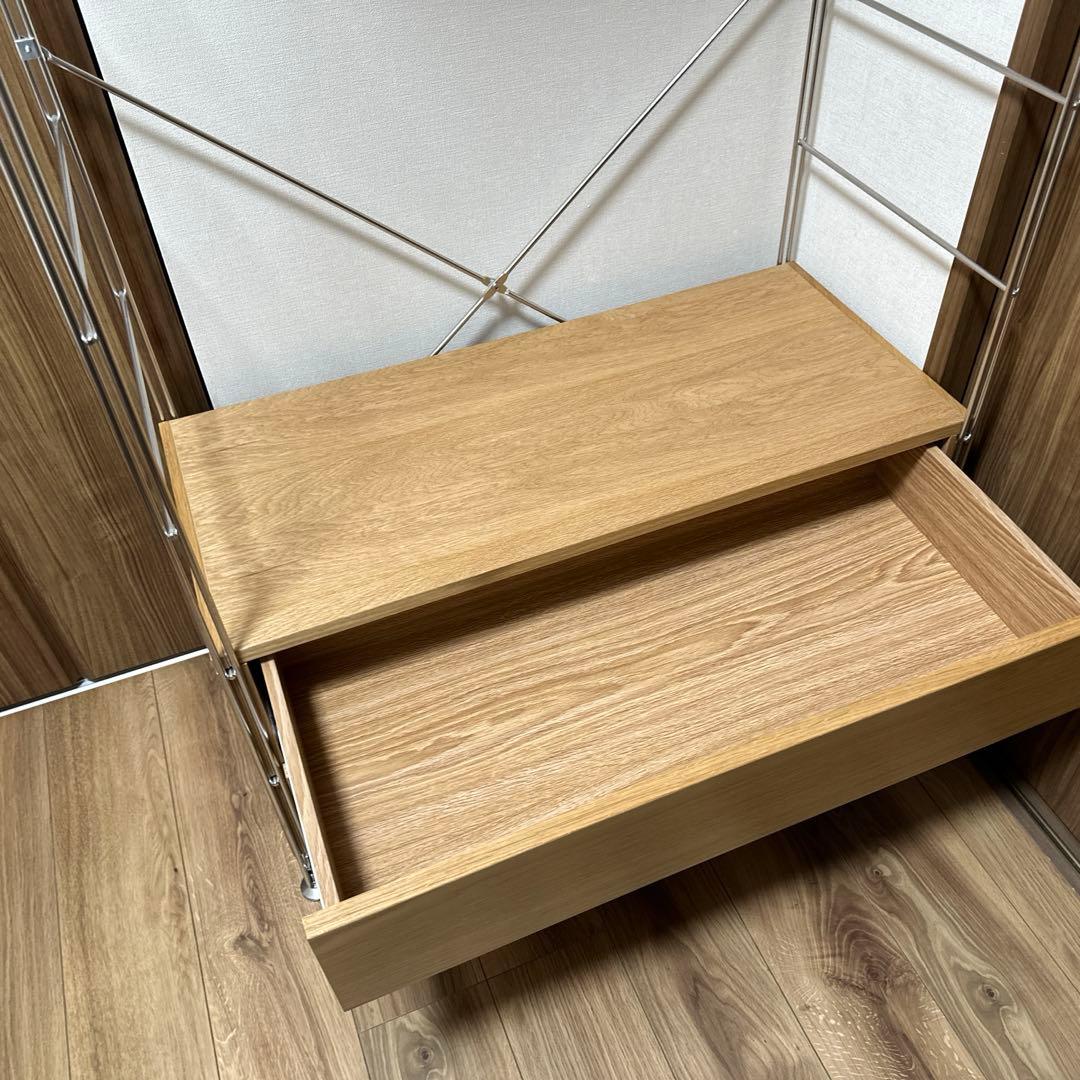 【無印良品】ステンレスユニットシェルフ・オーク材・ワードローブセット