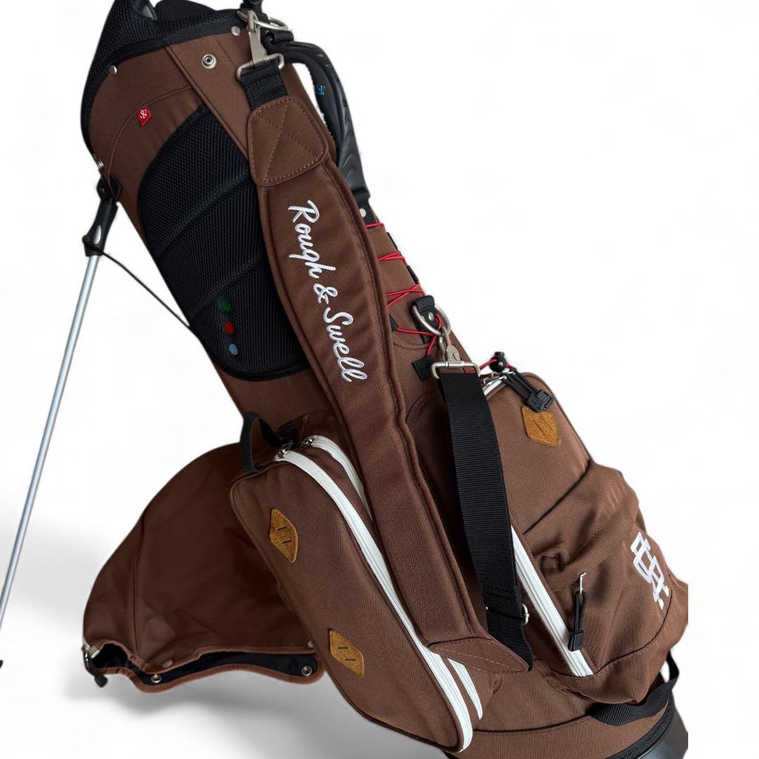 美品　ラフアンドスウェル　キャディバッグ　スタンド式　軽量　ブラウン　茶色