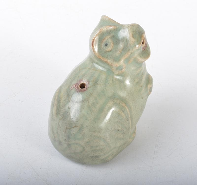 中国　龍泉窯　青磁　神獣　水滴　水注　時代箱 V R4306