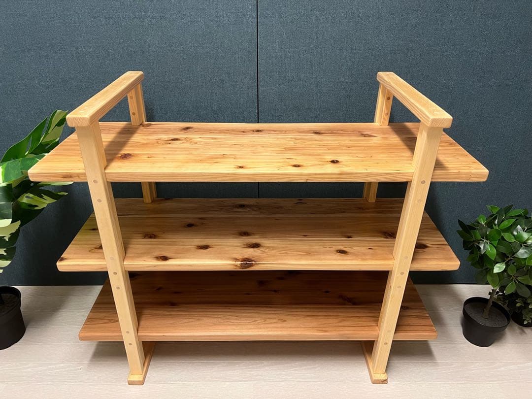 【送料無料】 オープンラック 本棚 小物置き 杉 ナチュラル 3段