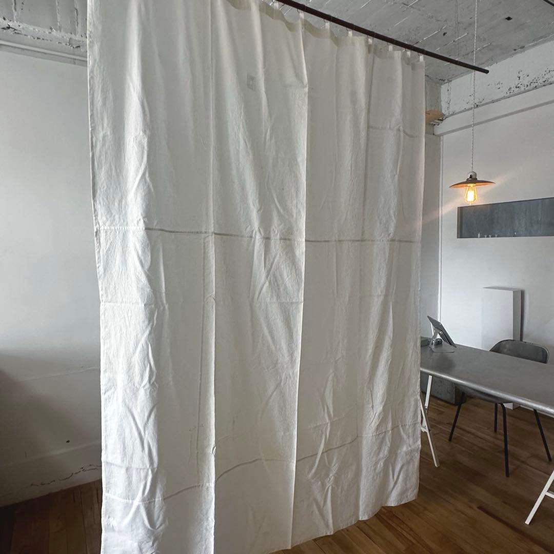 古道具/真鍮リングの大判古布カーテン