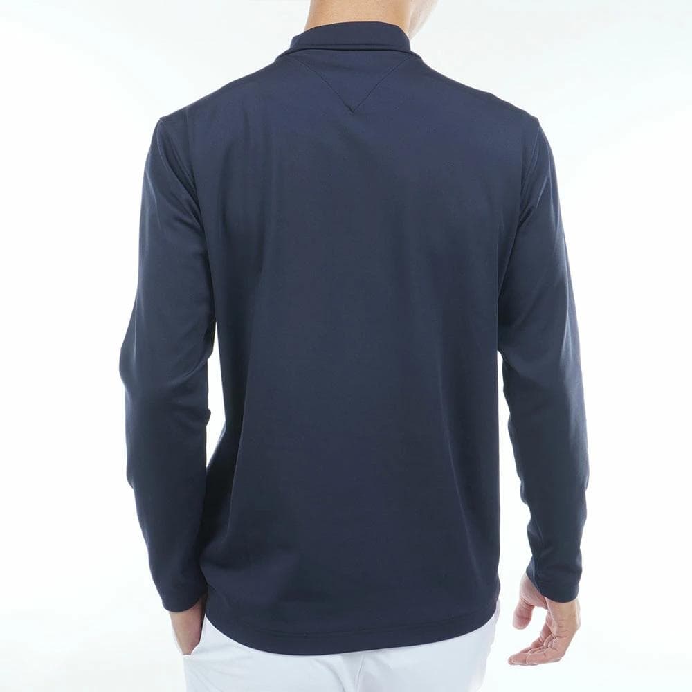 トミーヒルフィガー ベア天長袖モックネックシャツ【L寸】ネイビー thma563