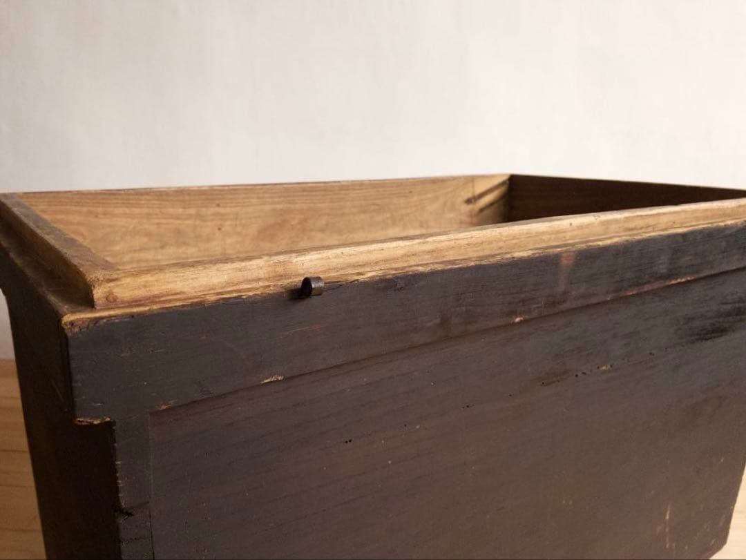 大型　無垢　木箱　M066 高さ約73㎝　店舗什器　ディスプレイ台　古道具