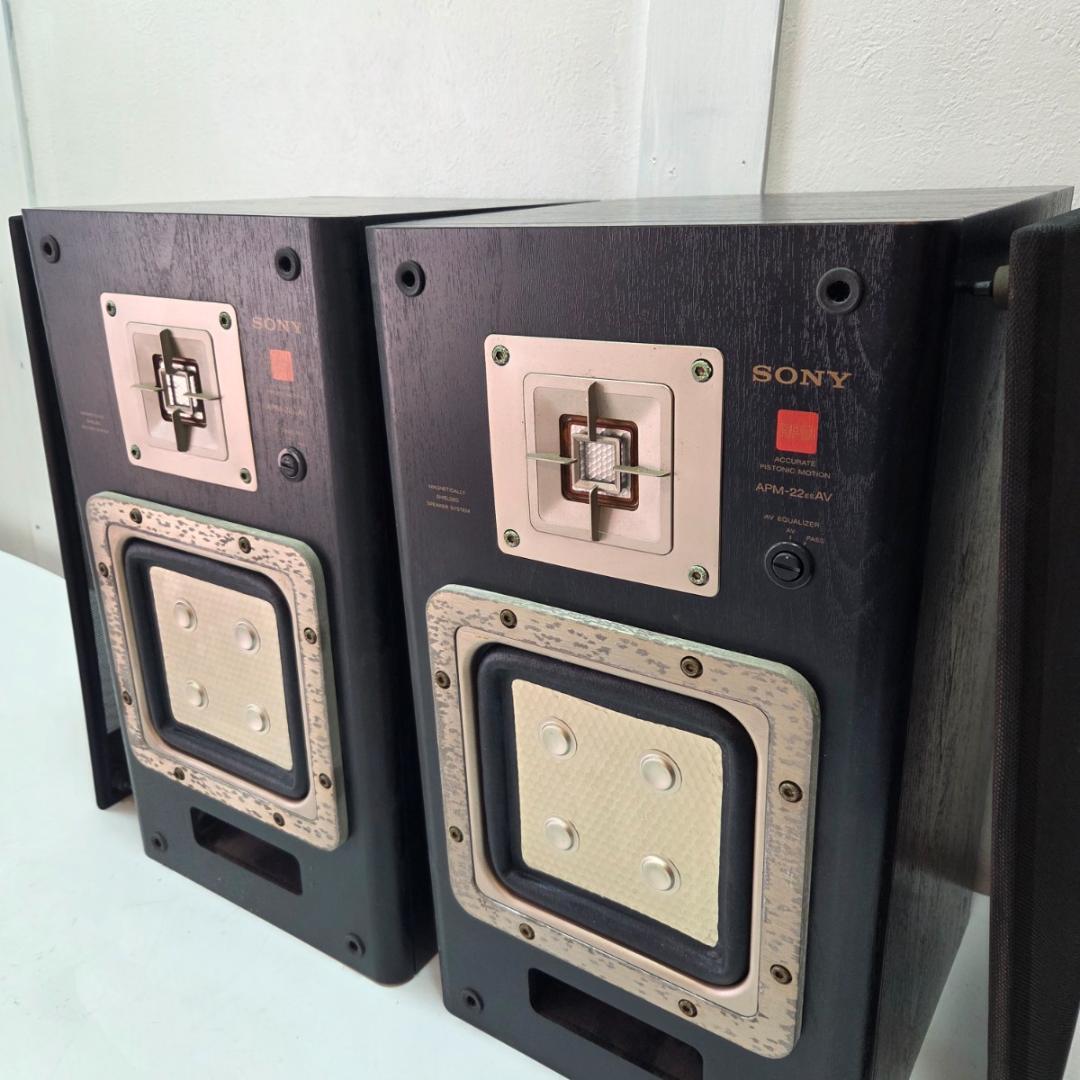 SONY ペアスピーカー APM-22ES 連番 大型スピーカー 木目調 レトロ
