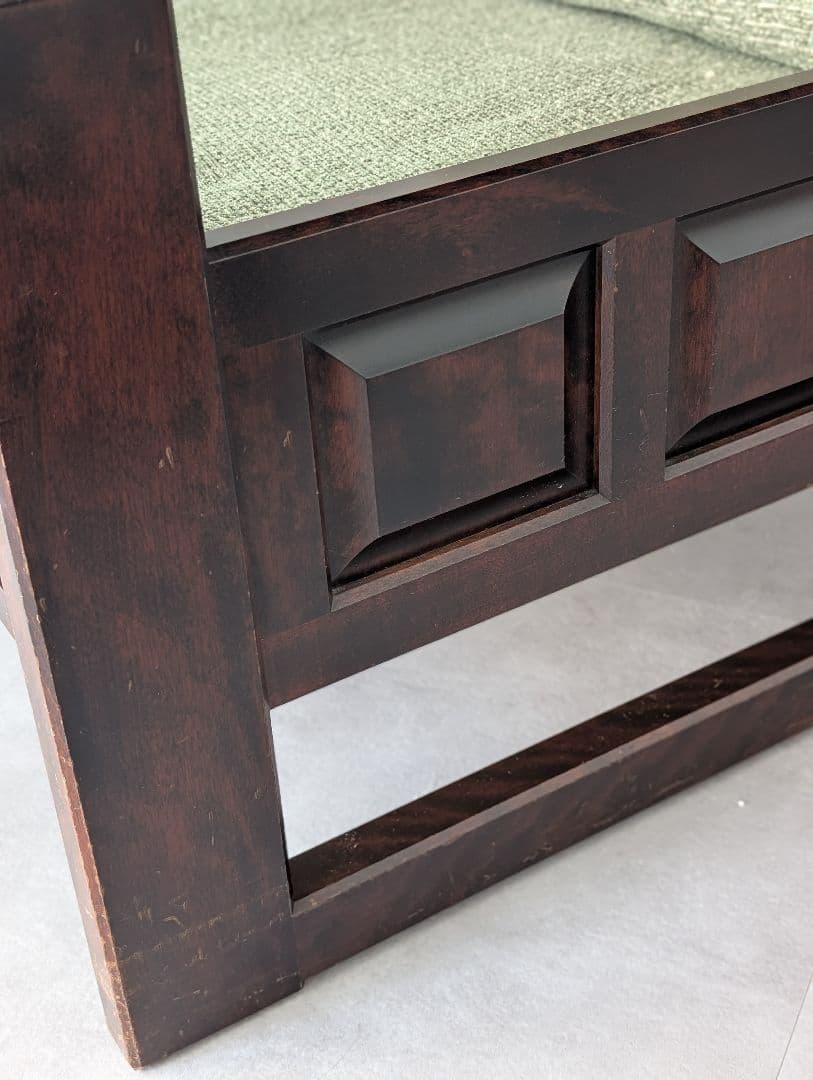 USED/北海道民芸家具 一人掛けソファ 飛騨産業 和モダン カバ材