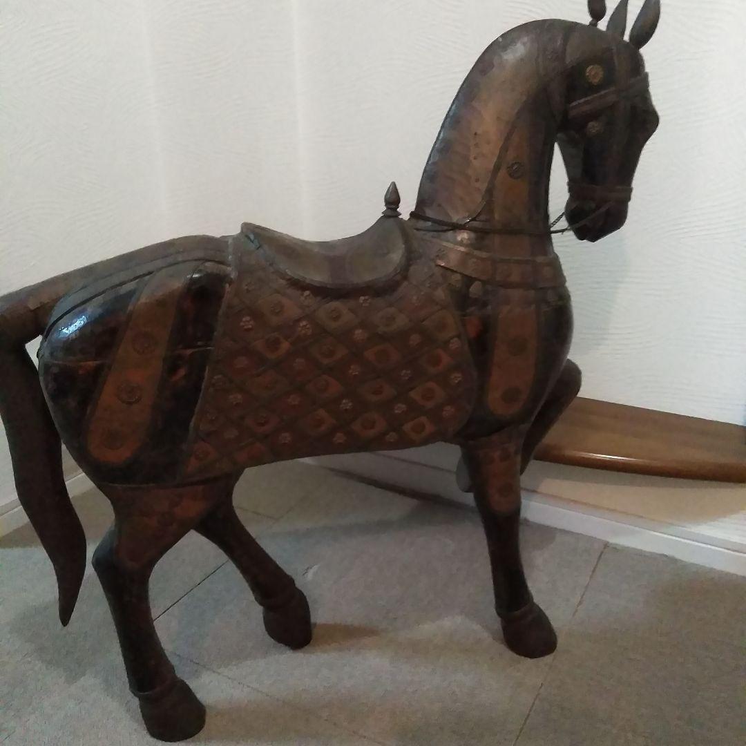 木製　馬の置物　アンティークインテリア