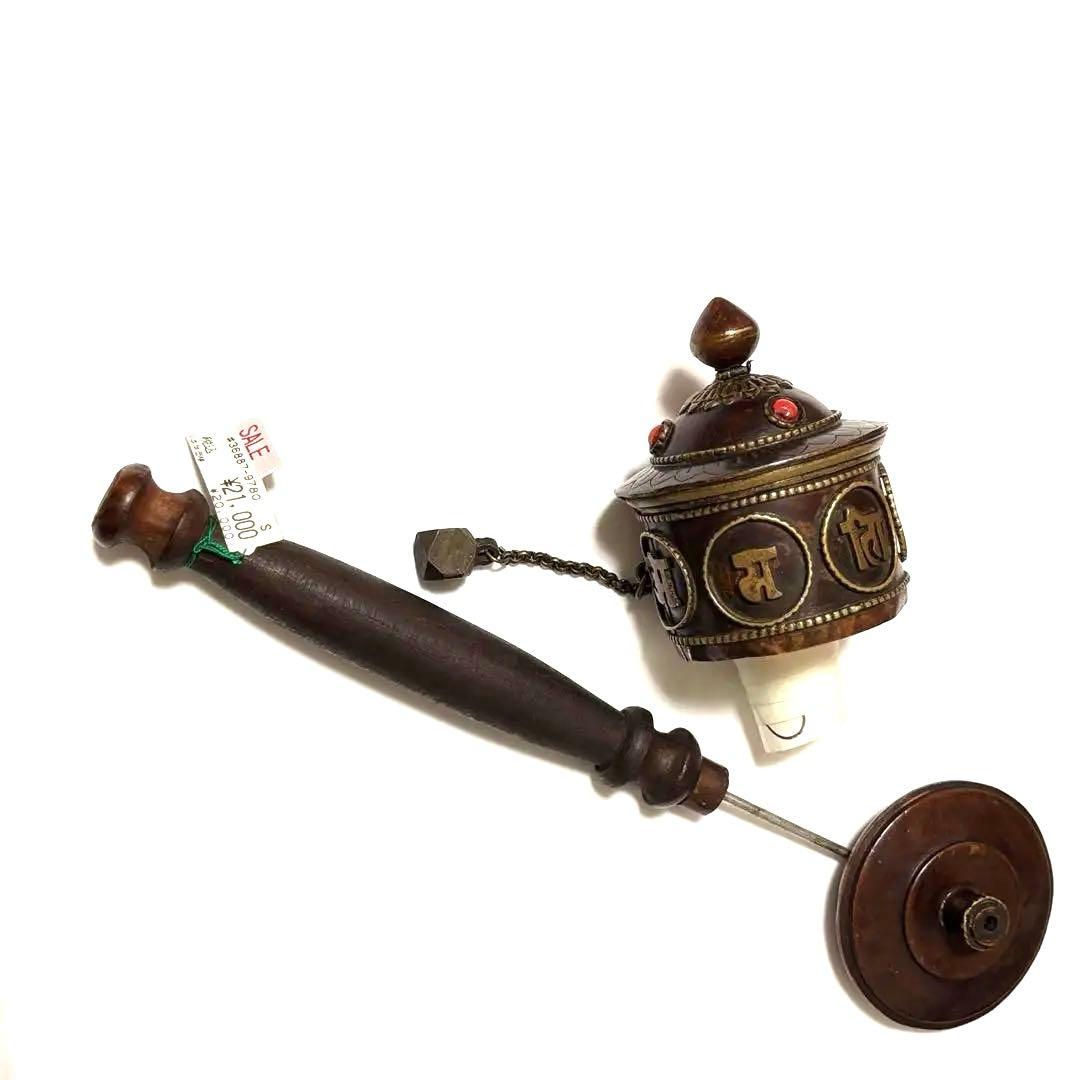 アンティーク マニ車 金属製 木製