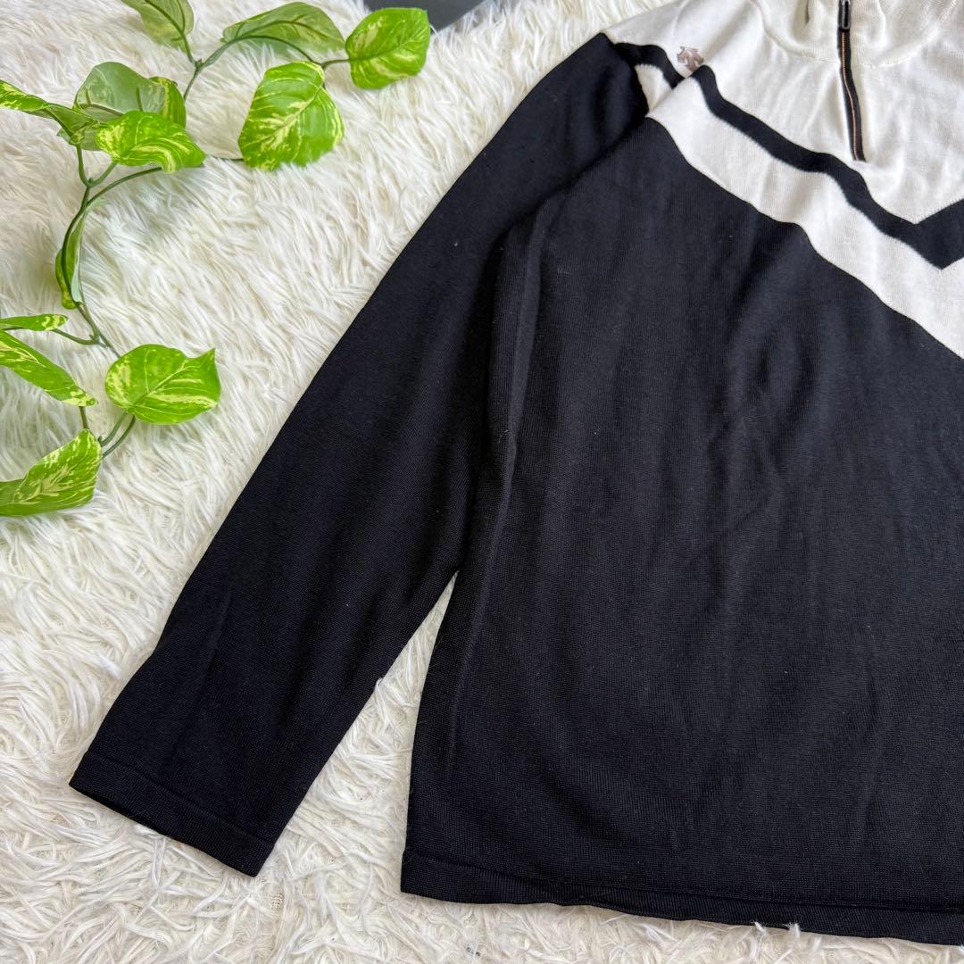 【デサントゴルフ】美品 ハーフジップ ニット ブラック XXLサイズ メンズ