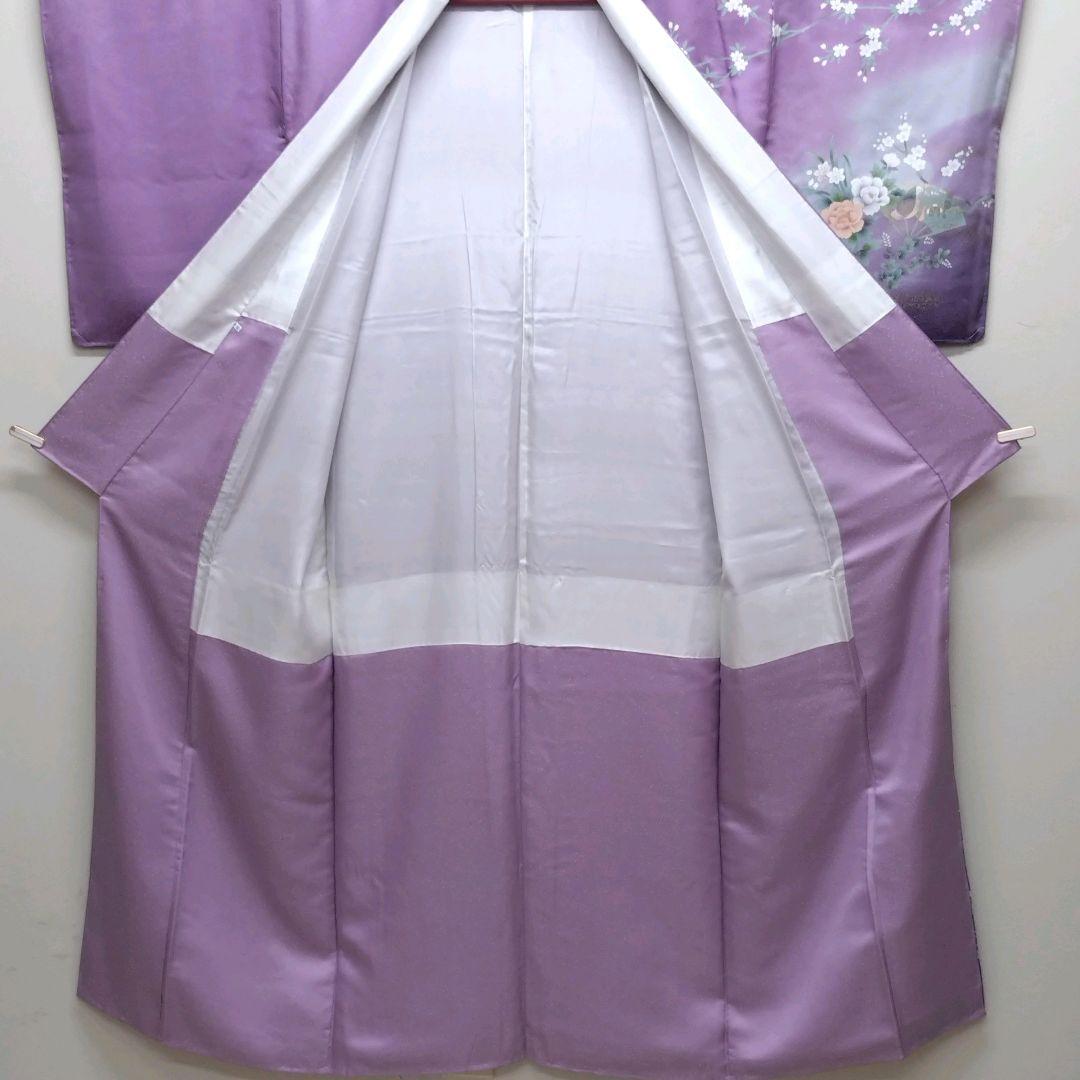 933　半額セール　正絹　未使用・高島屋誂え　紫系　高級訪問着　4点フルセット