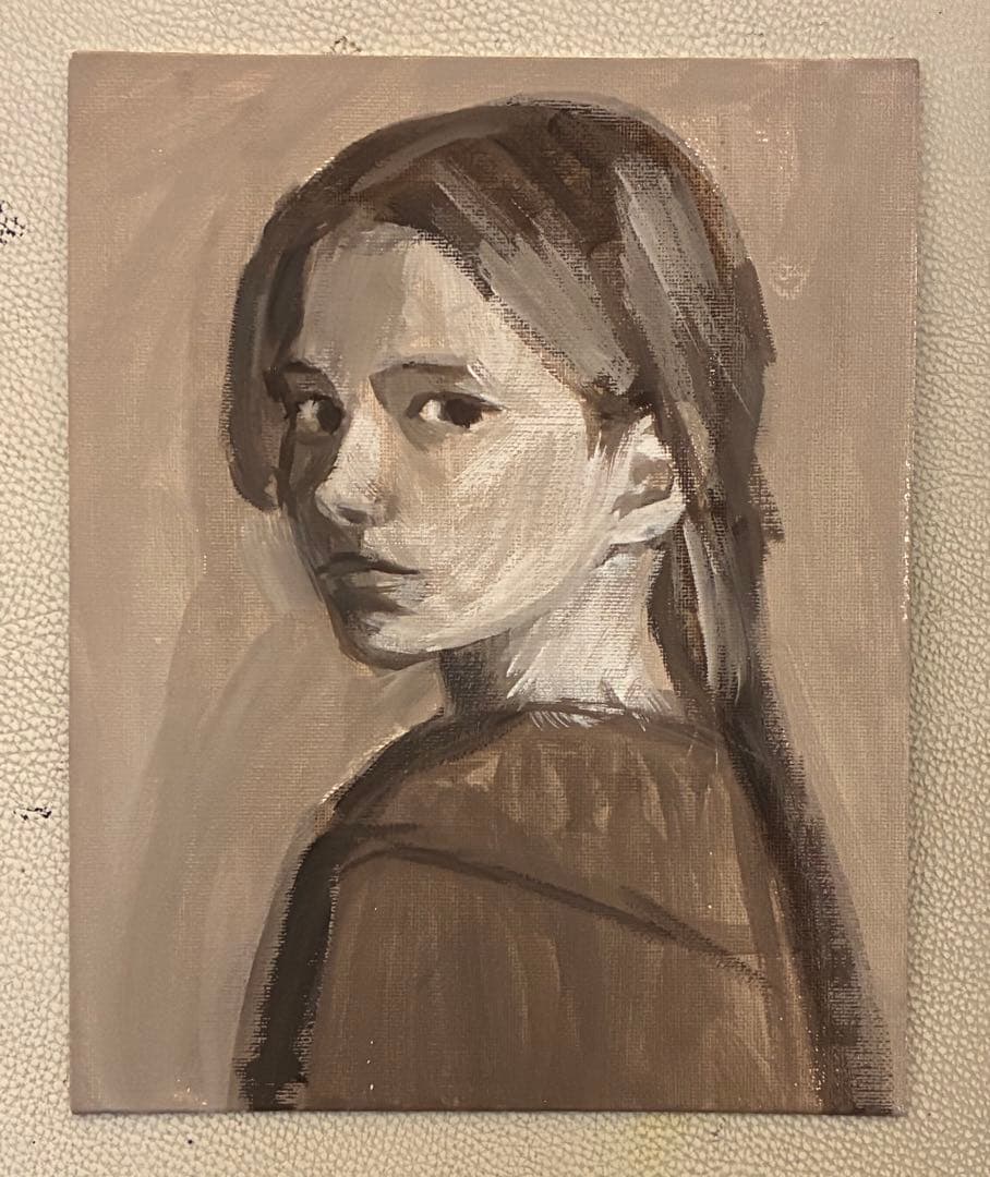 アクリル画　人物　1095