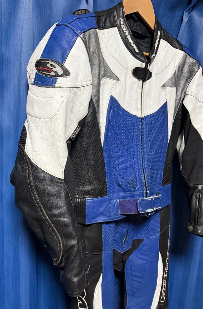 KOMINE MFJ公認 セパレート レザー レーシングスーツ 革ツナギ L