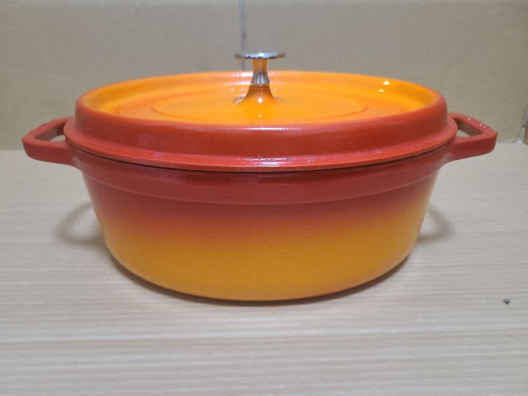 希少 STAUB ストウブ ピコ ココット オーバル 29cm オレンジ グラデ