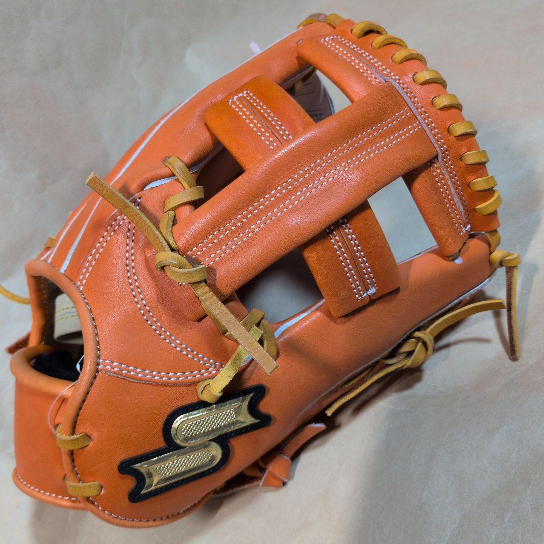 SSK:プロエッジ 硬式グローブ:右投げ用:内野手用グラブ :オレンジ/タン