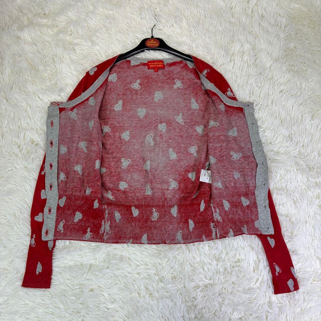 ヴィヴィアンウエストウッド カーディガン 総柄 オーブ ハート オーブ釦