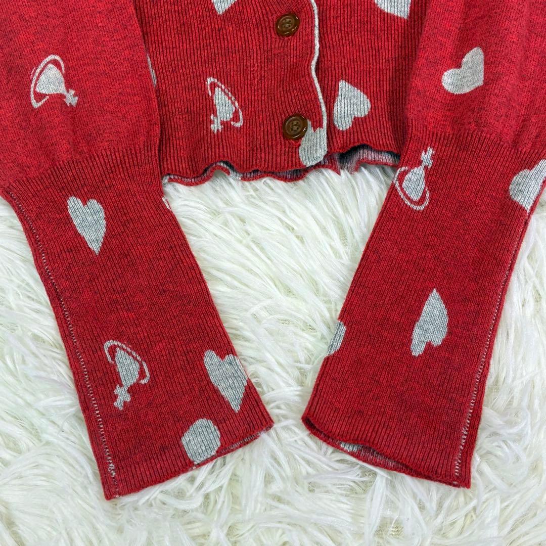 ヴィヴィアンウエストウッド カーディガン 総柄 オーブ ハート オーブ釦