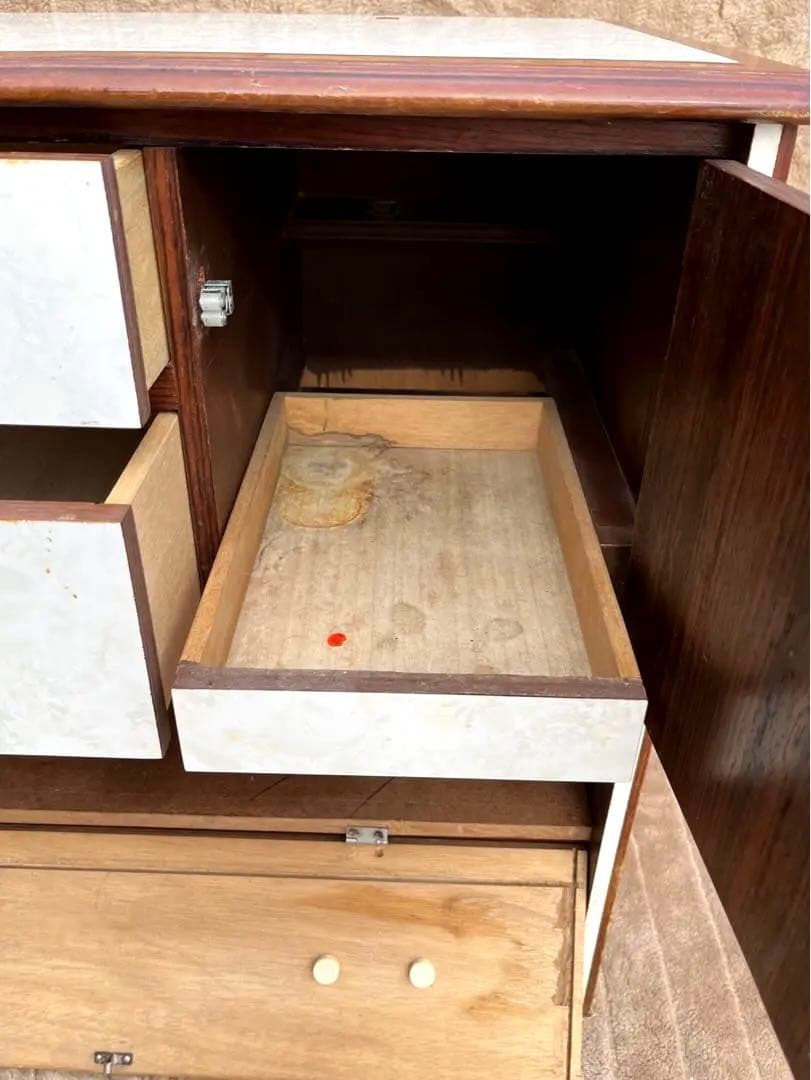 【アンティーク】昭和レトロ ドレッサー 鏡なし サイドボード チェスト 古家具