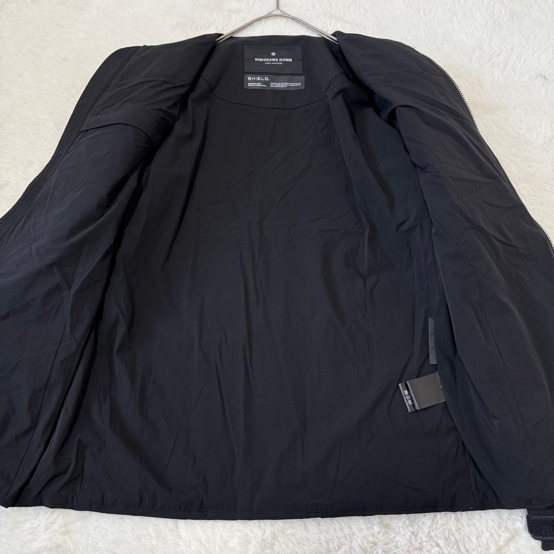 ナノユニバース シェルダウン 西川ダウン ノーカラー S ブラック 未使用級
