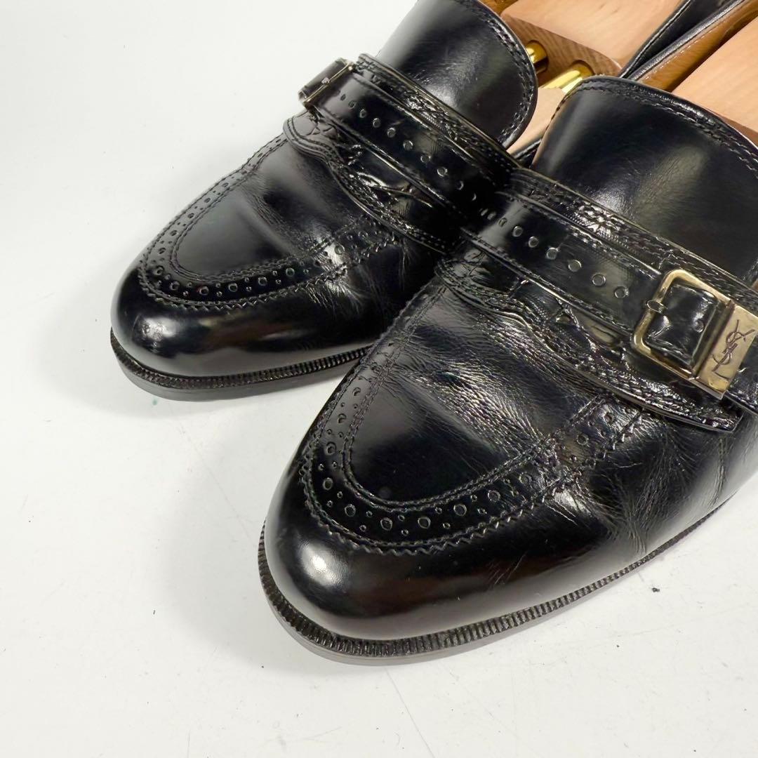 イヴ・サンローラン　YSL ローファー（25）革靴　ベルト　日本製　３E 黒