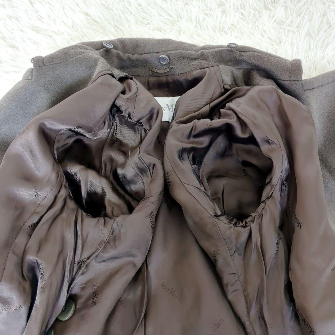 【訳あり】MaxMara白タグ XLキャメル ヌートリア Pコート 大きいサイズ