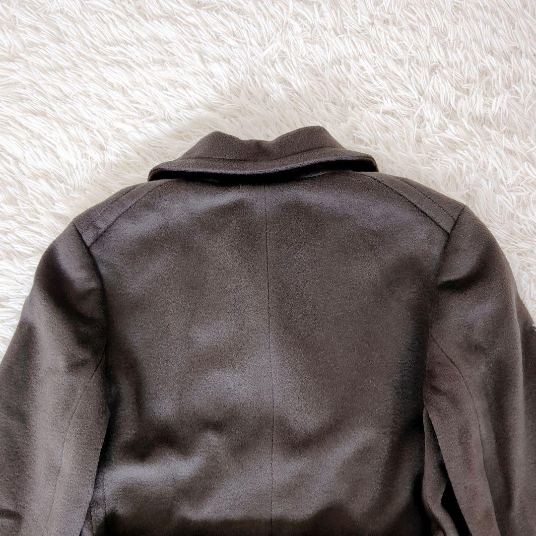 【訳あり】MaxMara白タグ XLキャメル ヌートリア Pコート 大きいサイズ