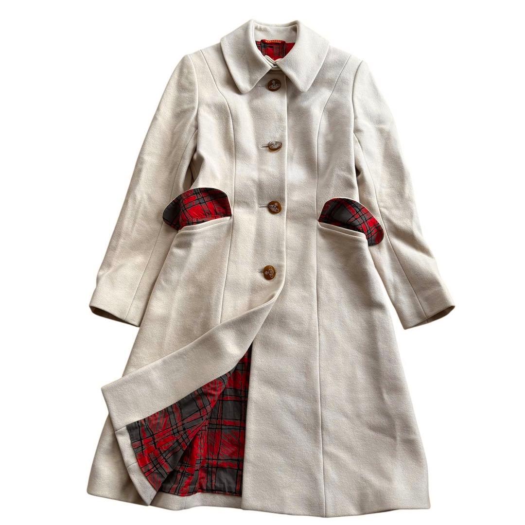 ヴィヴィアンウエストウッド ウールコート オーブ アンゴラ ベージュ サイズ2