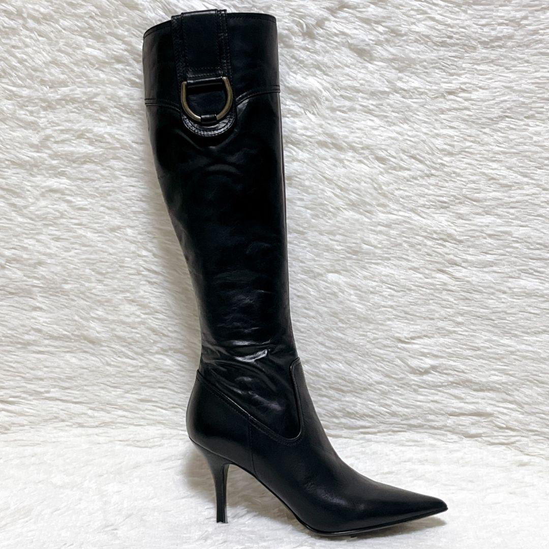 【極美品】DIANA ダイアナ ロングブーツ 黒 24cm レザー 日本製 美脚