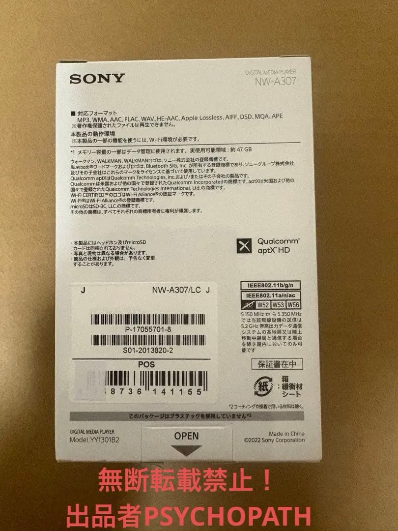 SONY NW-A307 64GB フィルム・SanDisk SD256GB付