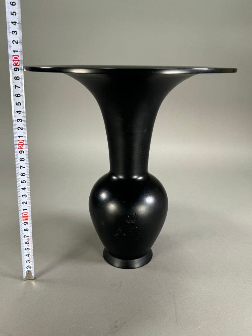 いけばな　池坊　立花　銅鋳造　銅花器　高さ29.5cm 華道具　花瓶　銅器