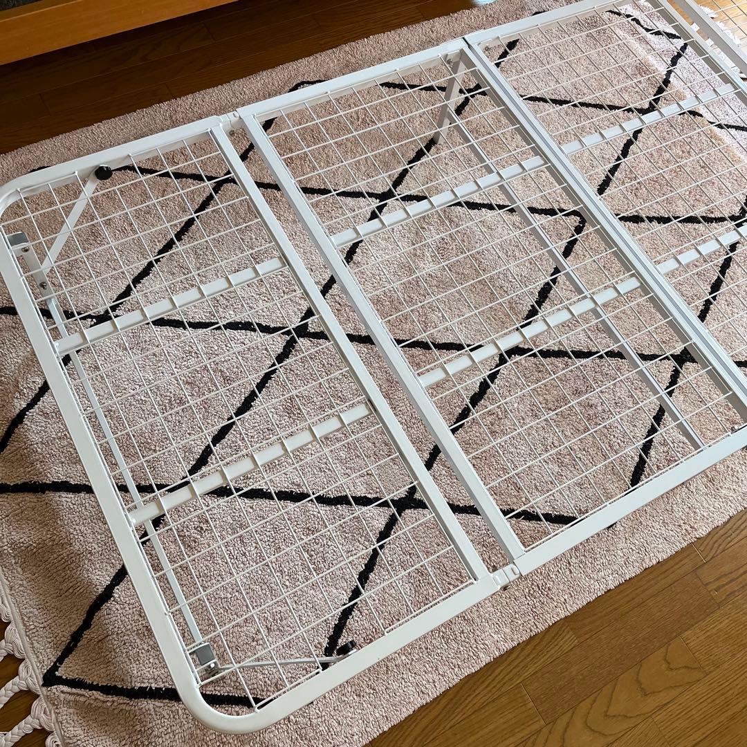 折り畳み 折りたたみ 収納式 パイプベッド シングル ホワイト 美品