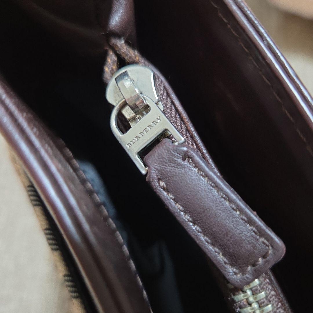 BURBERRY ノバチェック ハンド バッグ キャンバス レザー ベージュ