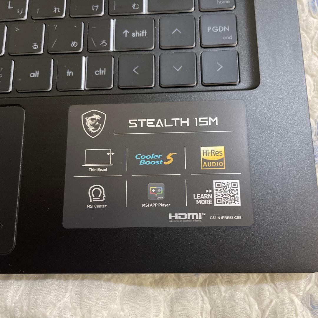 Windowsノート本体 MSI Stealth 15M NVIDIA GeForce RTX 3060