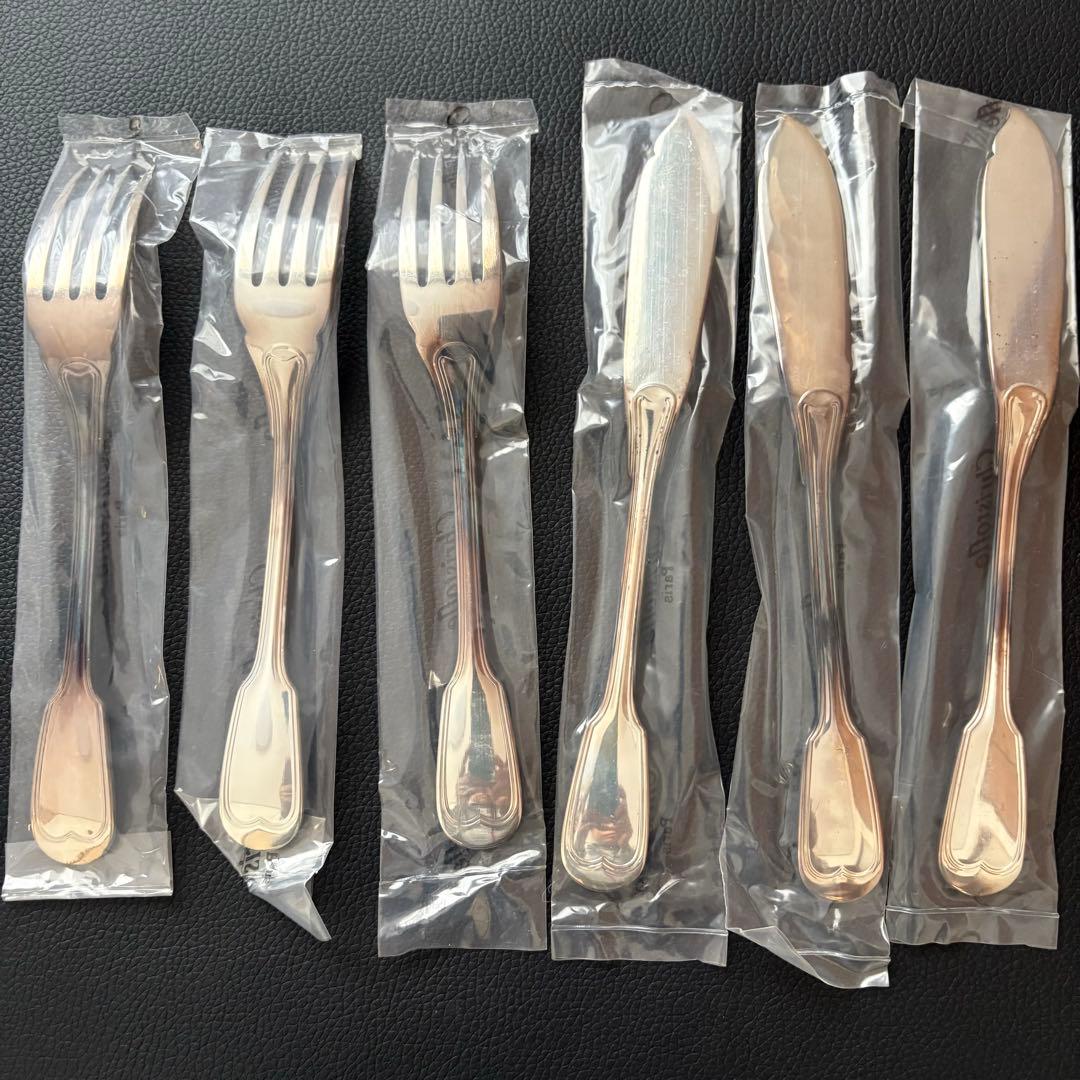 未開封クリストフル　シノン　フィッシュナイフ、フィッシュフォーク各3点