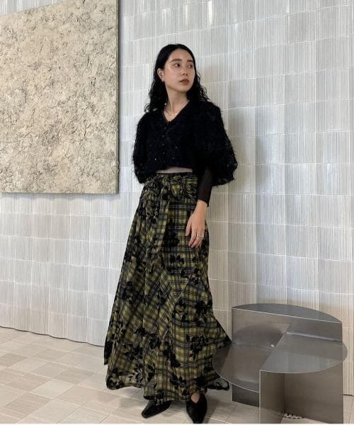 トップス Ameri BRUSHED LACE VOLUME SLEEVE BLOUSE