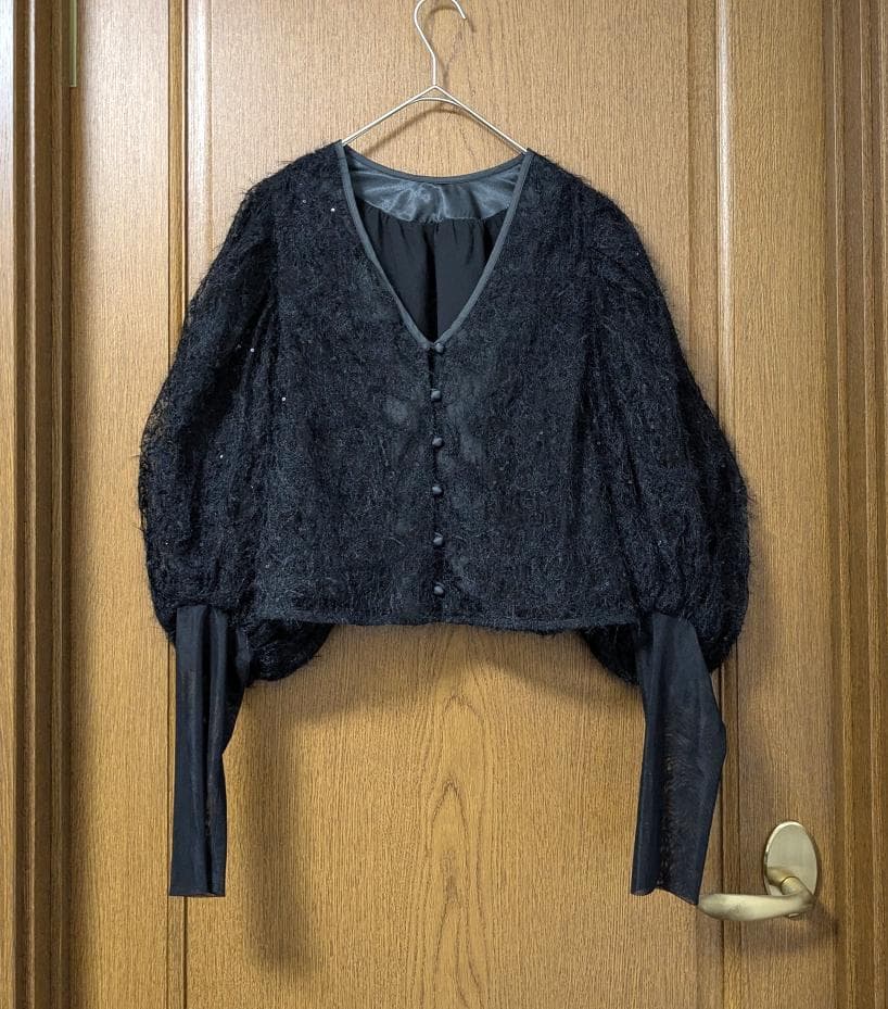 トップス Ameri BRUSHED LACE VOLUME SLEEVE BLOUSE