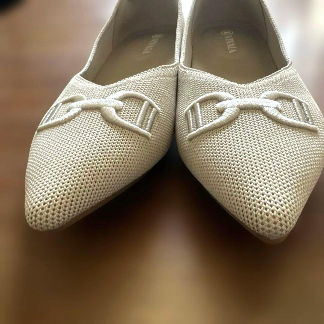 試着のみVIVAIA ポインテッドトゥ フラットシューズ 23.5 24 ビット