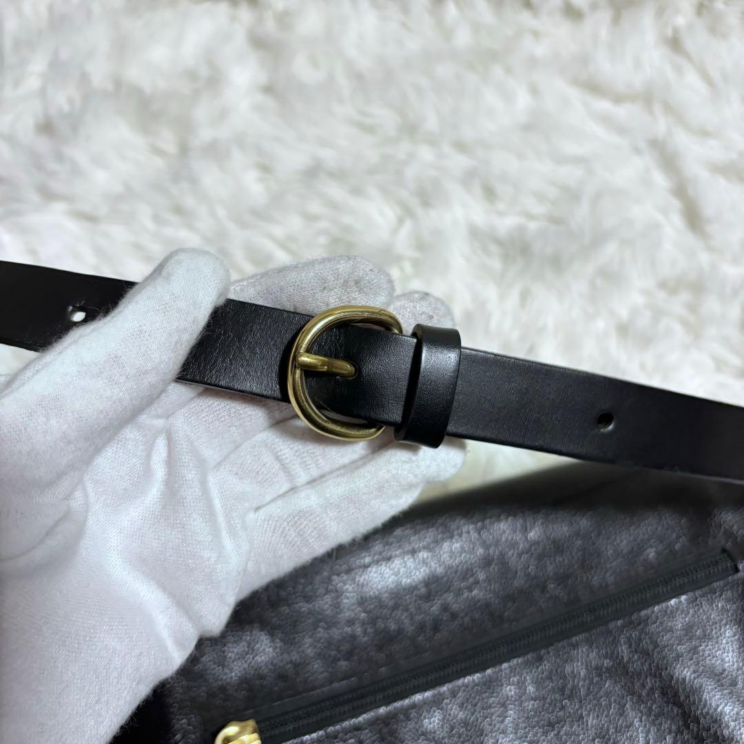 極美品 イルビゾンテ ボディバッグ レザー 黒