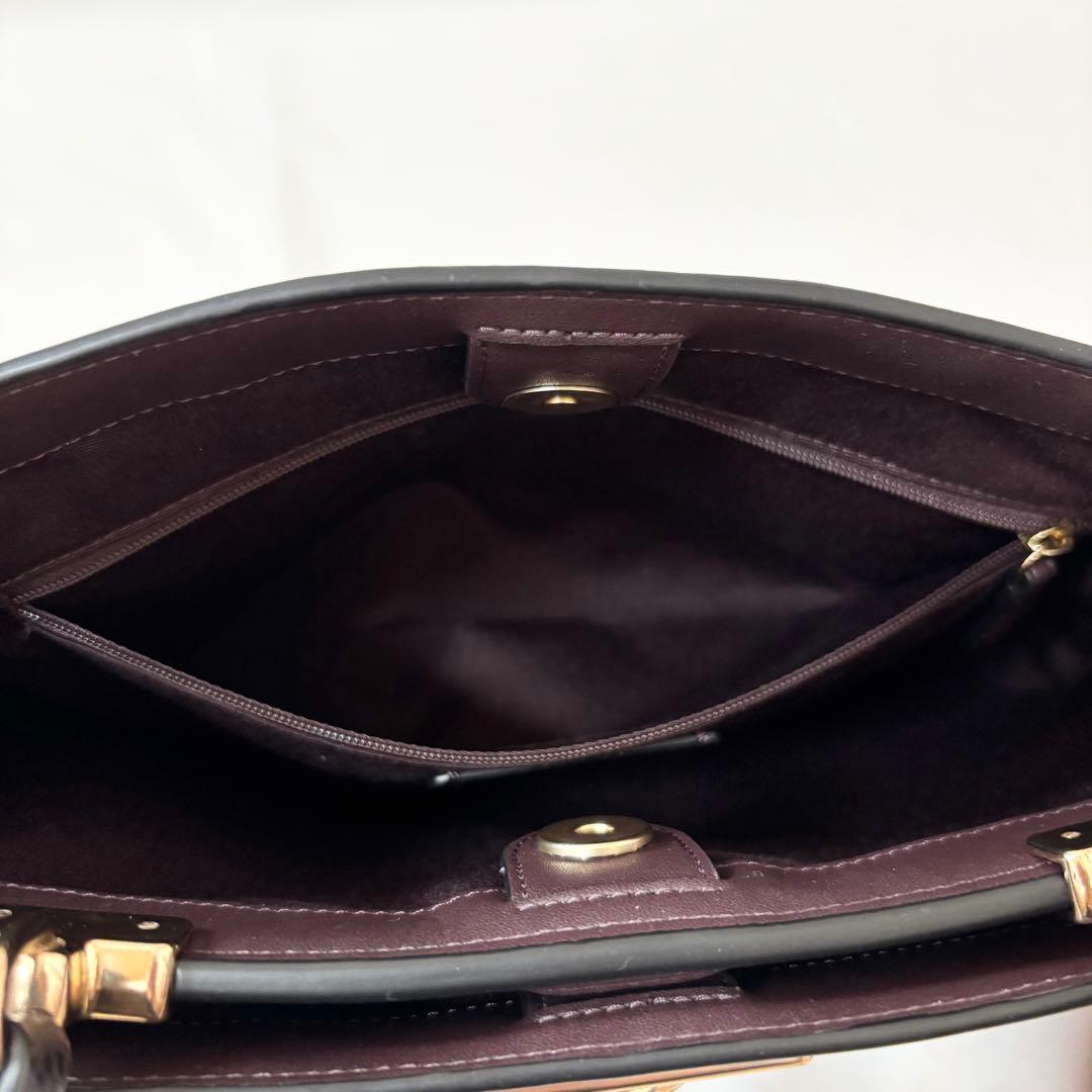 未使用級✨COACH コーチ・2wayバッグ レザー ターンロック ブラック