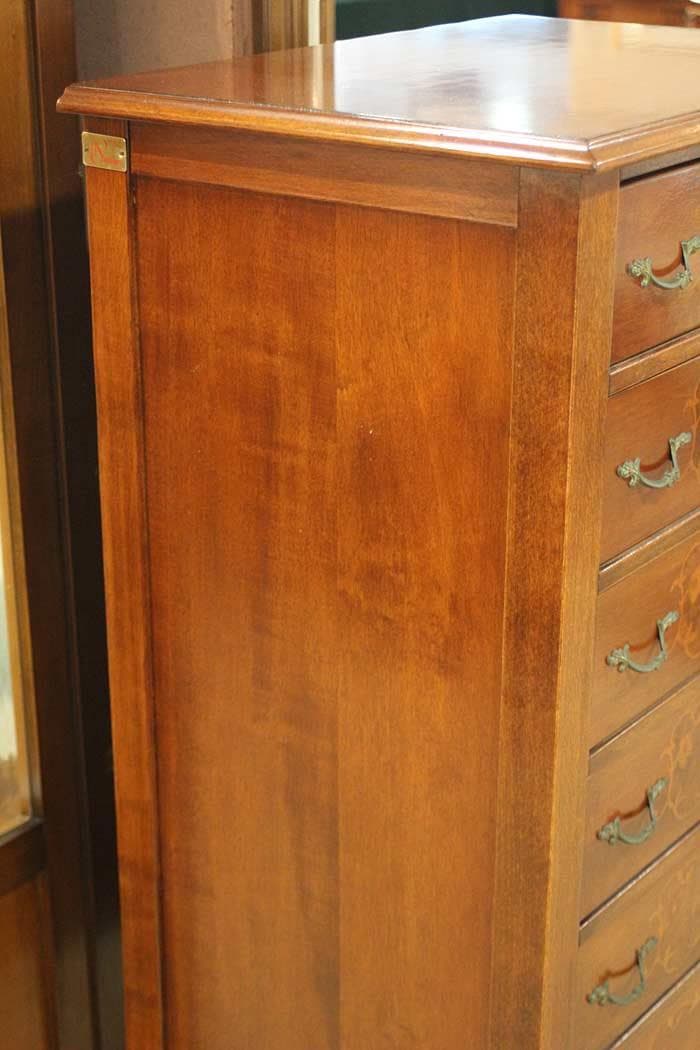 イタリア チェスト 7段 ネコ脚 象嵌 クラシック アンティーク 1944-7