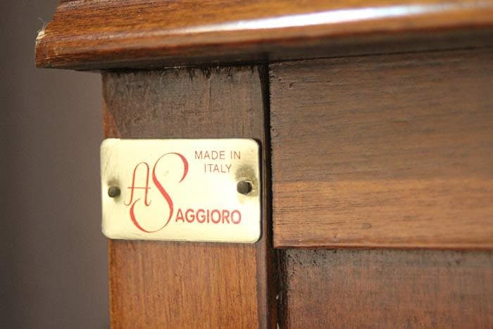 イタリア チェスト 7段 ネコ脚 象嵌 クラシック アンティーク 1944-7