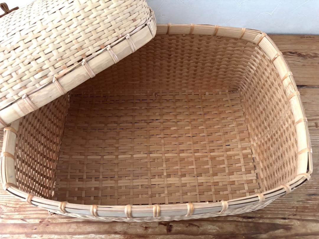 蓋付きバスケット　かご　つづら　行李　こおり　大