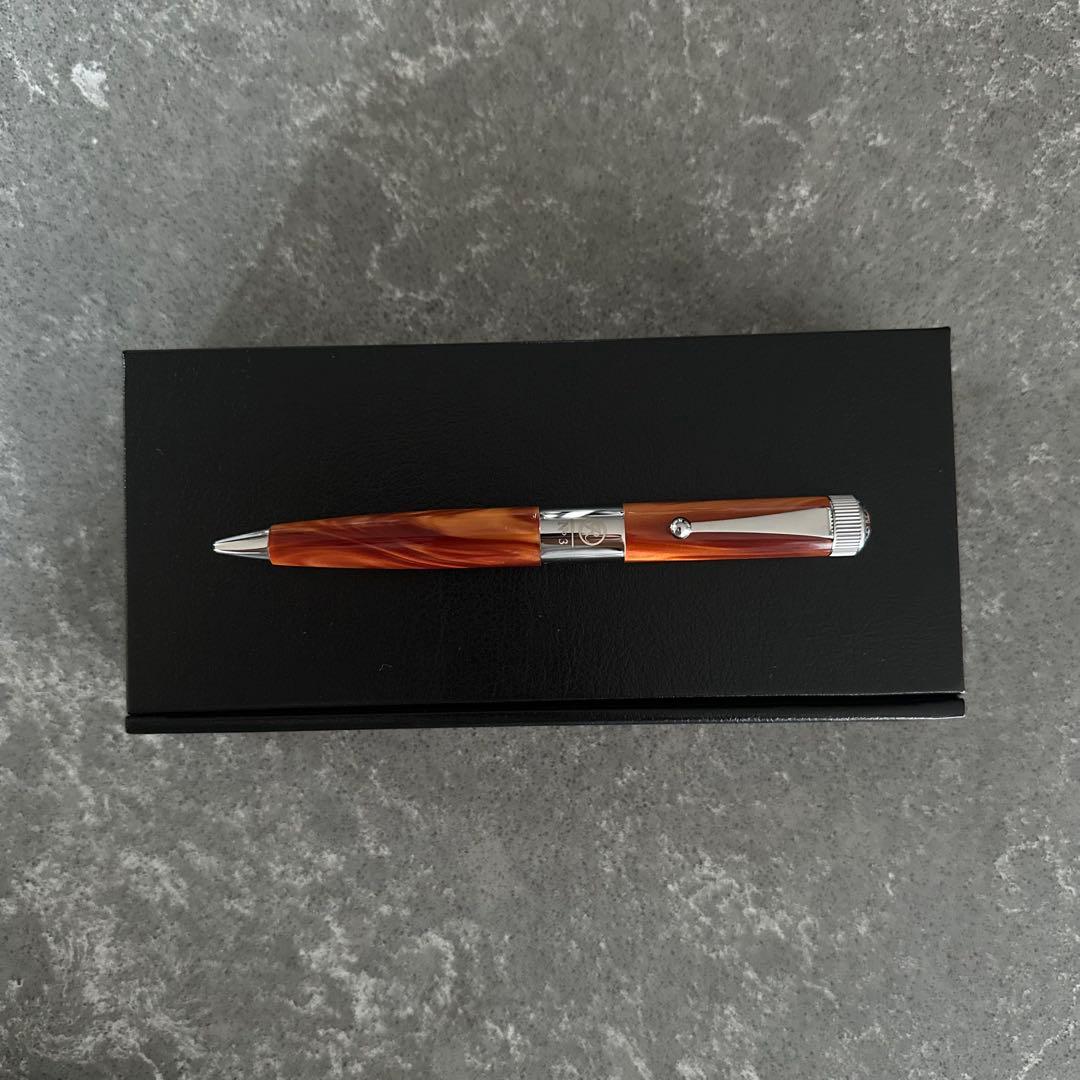 【極上模様・未使用】ロメオ NO.3 イタリアンアンバー 太軸