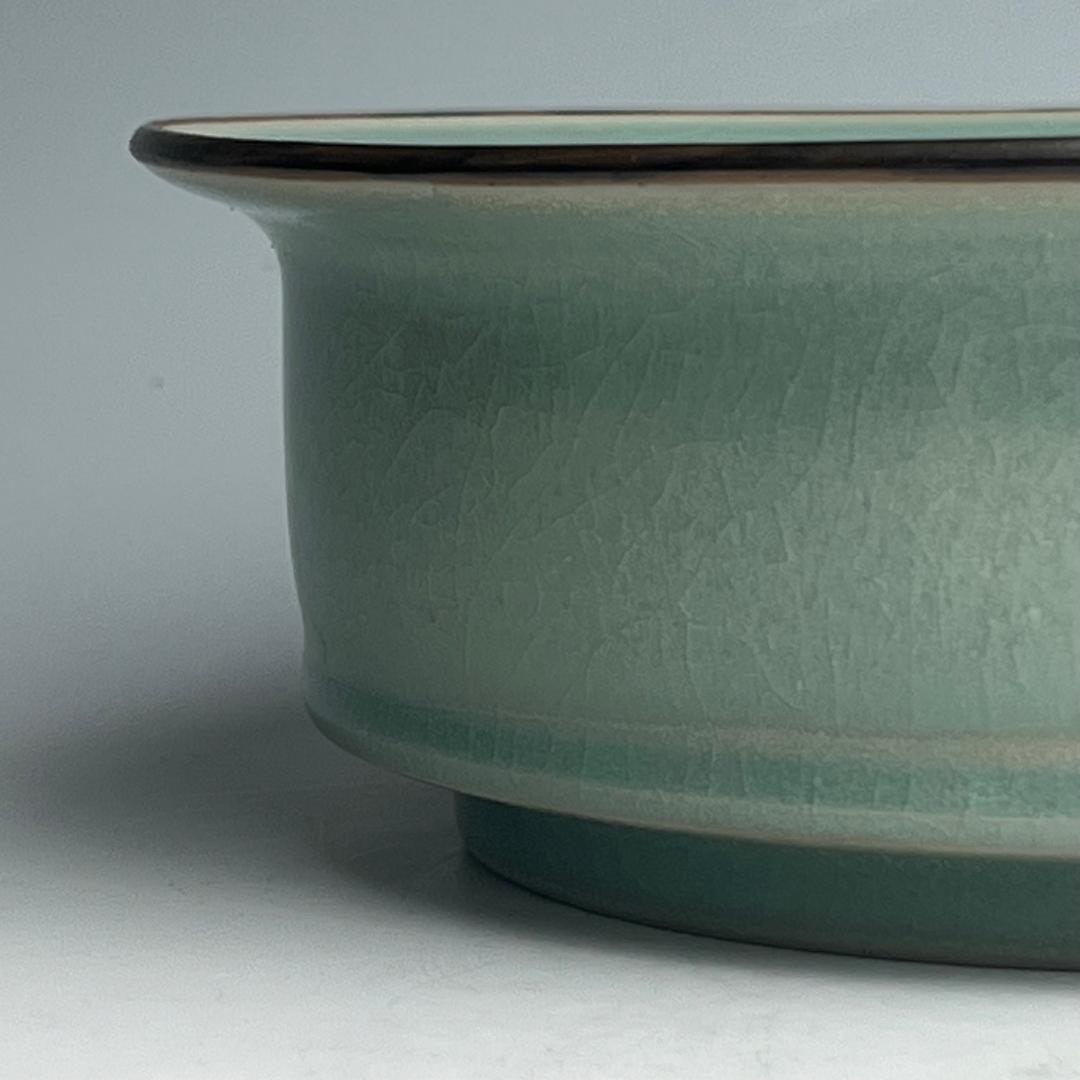 龍泉窯 青磁折沿洗 唐物 中国古玩 中国美術 A953