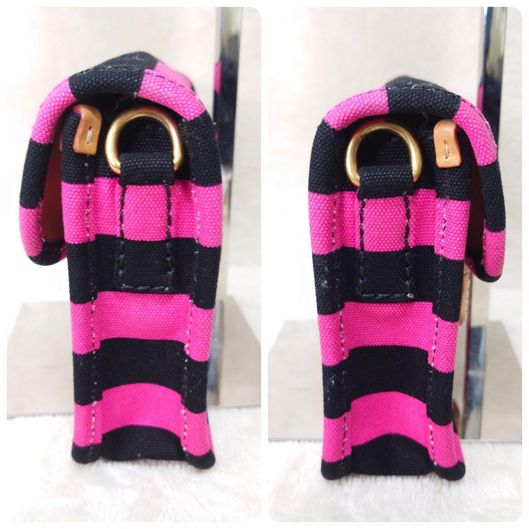 【美品・希少】プラダ カナパ リゲ ショルダーバック ボーダー 三角 2way