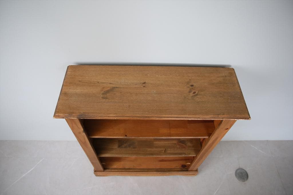 英国アンティーク木製ブックシェルフ/本棚/飾り棚/ラック/花台(91-182-1