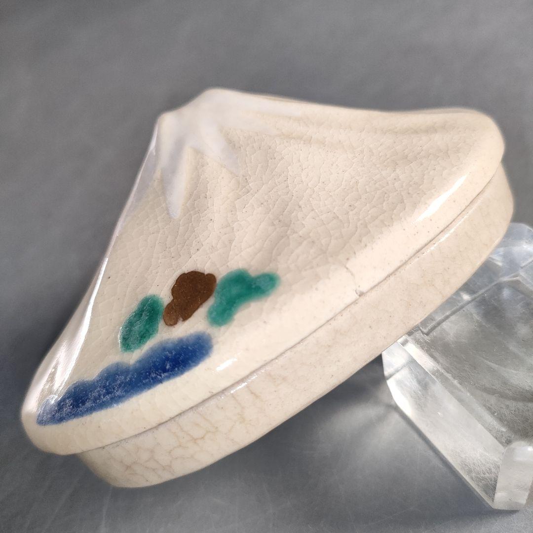 A1363-7/禎山窯/川尻一寛 作/色絵金彩富士形蓋付珍味入揃8客/懐石道具/