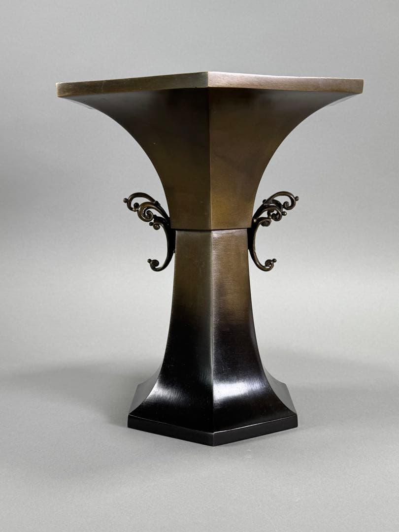 唐銅花器　いけばな　池坊　立花　古流　花瓶　華道具 高さ28.5cm 5kg