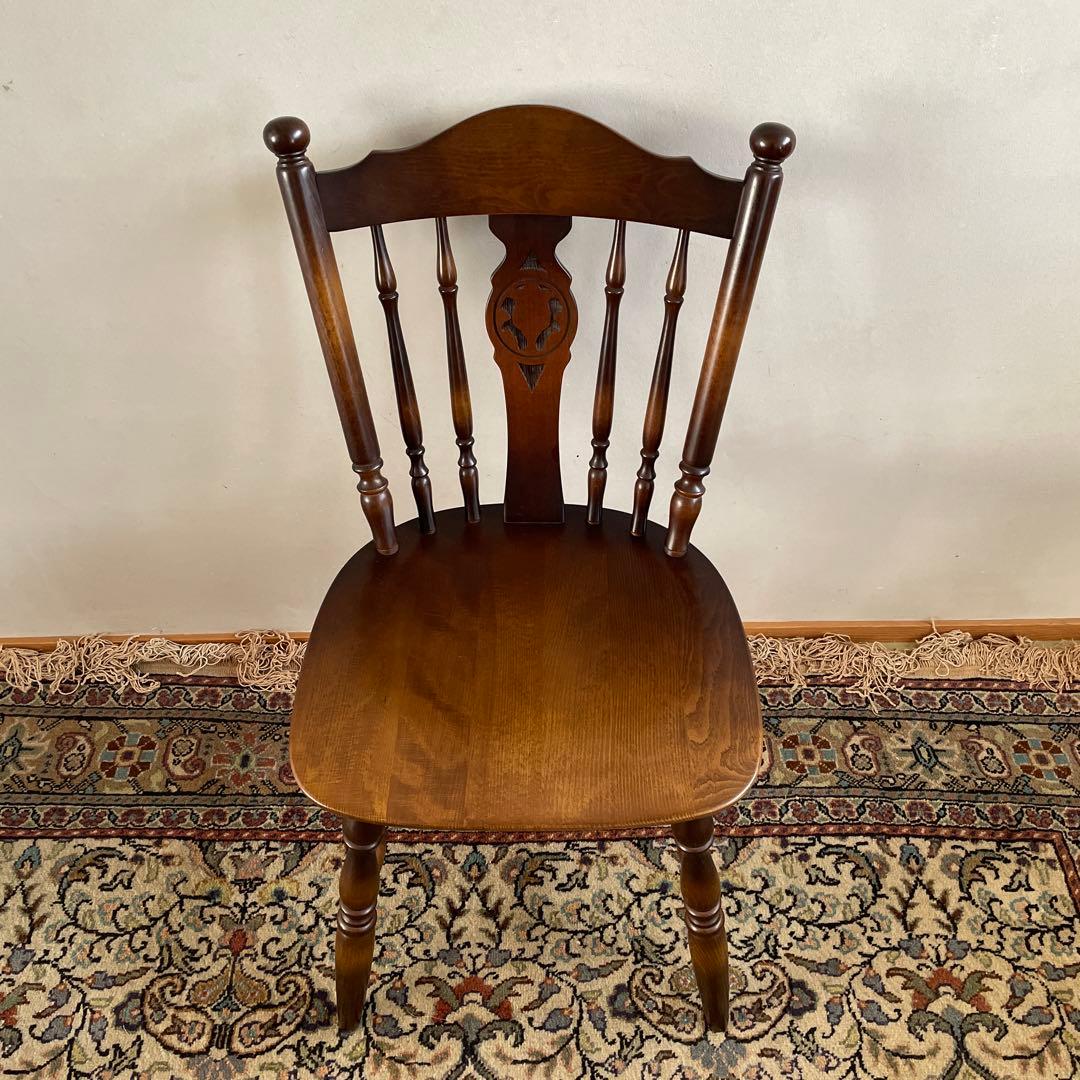 ①【美品】キツツキ 飛騨産業 ダイニングチェア　ウィンザーチェア　コムバック