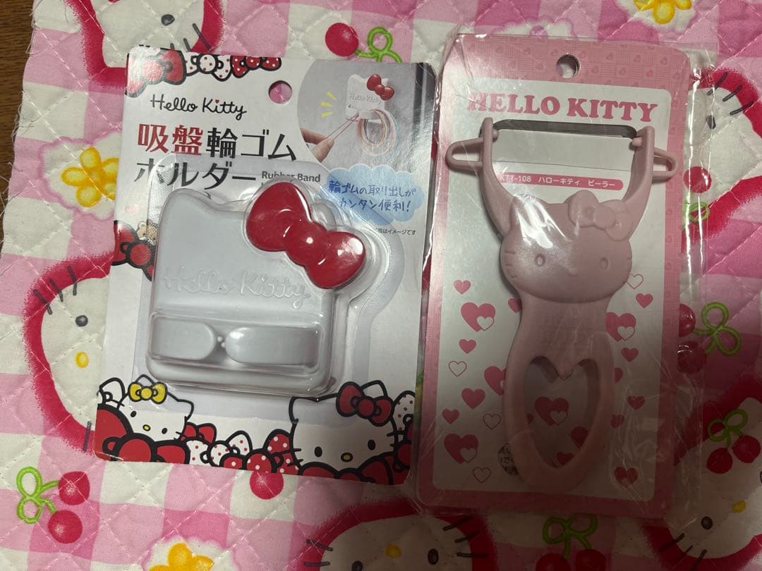 レア　キティ　キッチン　シュガーポット　缶　いちご　赤　カオハナ　千鳥　ケース